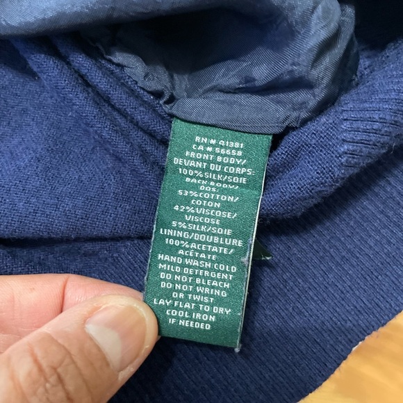 Lauren Ralph Lauren 2XSleeveless Floral Silk Front Knit Back Top Navy Multicolor - Picture 8 of 12